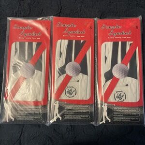 Simple Symbol Men's Golf Gloves SMALL RIGHT HAND Pack of 6 White/Black